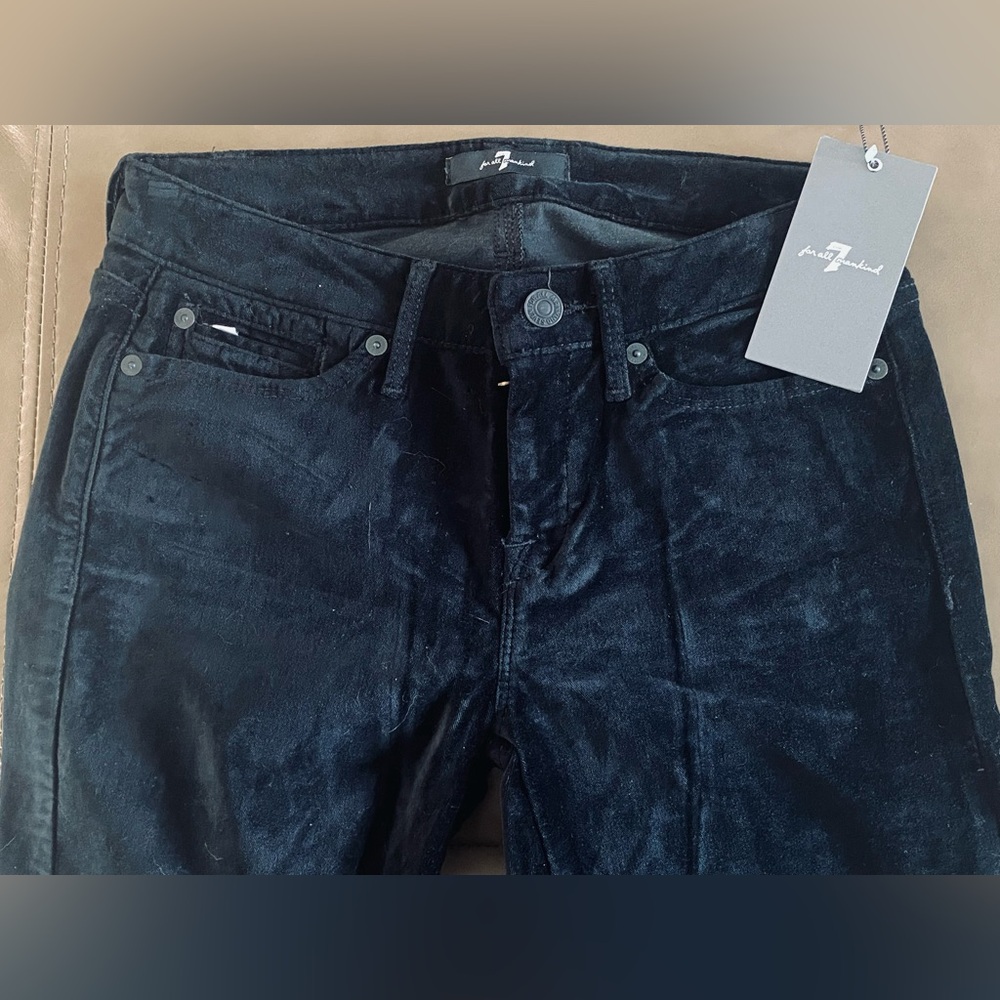 Jiselle 7 for all mankind, black flare velveteen Jeans